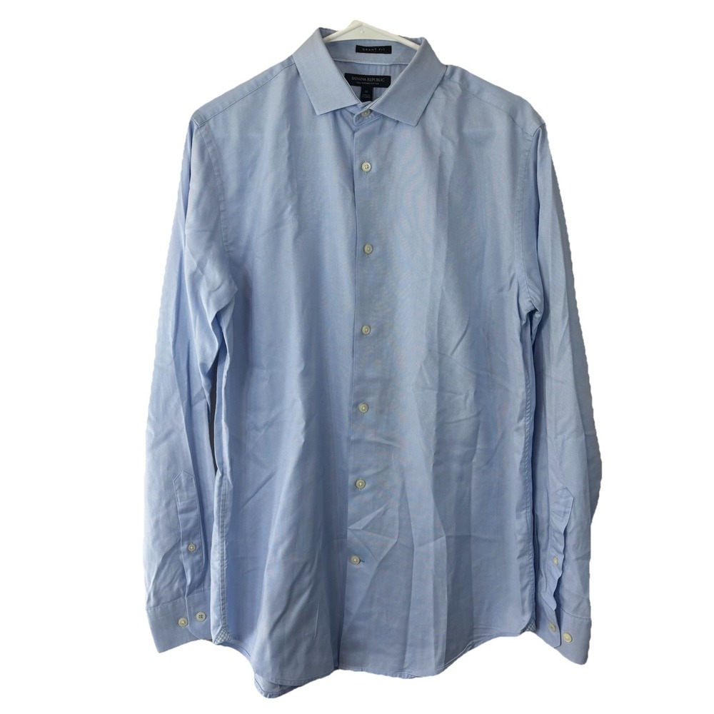 Banana Republic Grant Fit Button Down Long Sleeve Shirt Mens Medium 100% Cotton